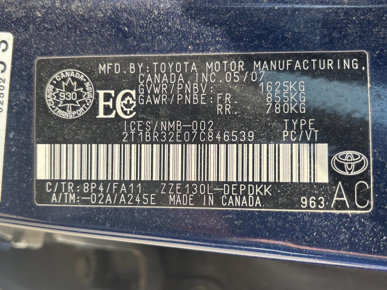 2007 Toyota Corolla 4dr Sdn Autol CE Photo