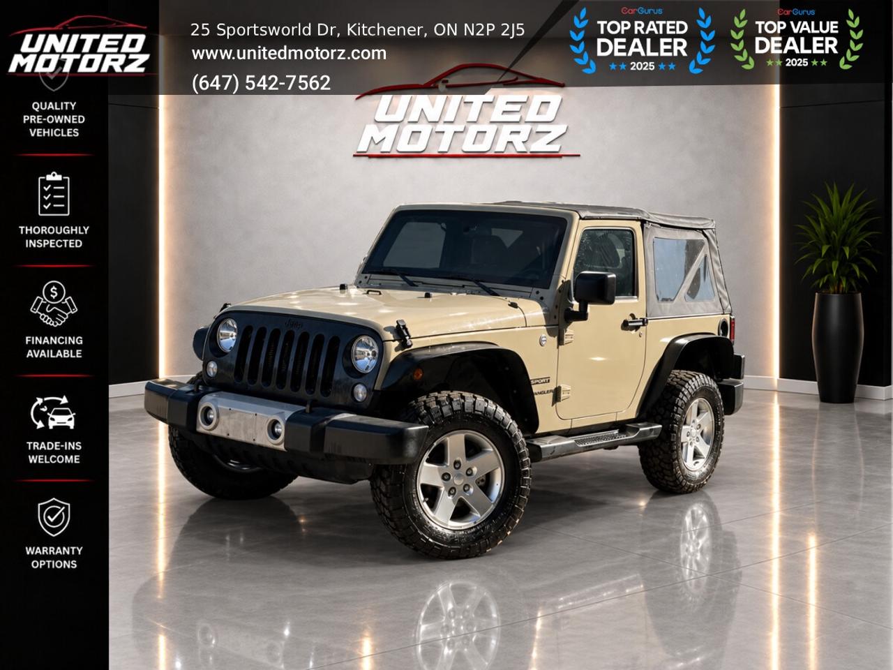 2017 Jeep Wrangler Sport 2dr 4WD 3.6L 6cyl~ CERTIFIED~ Photo0