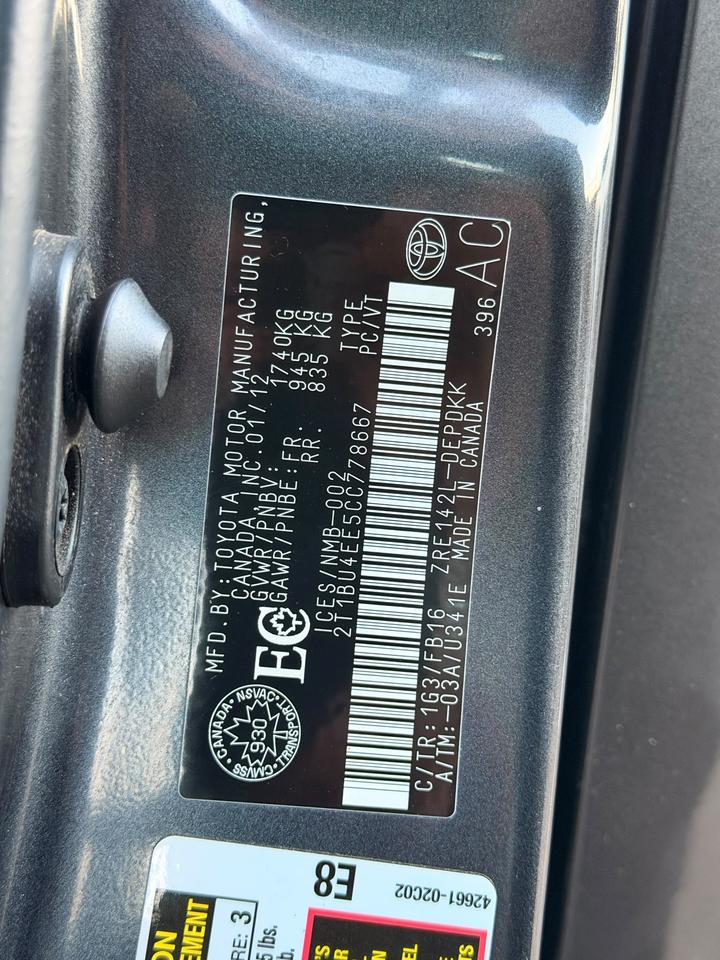 2012 Toyota Corolla CE Photo