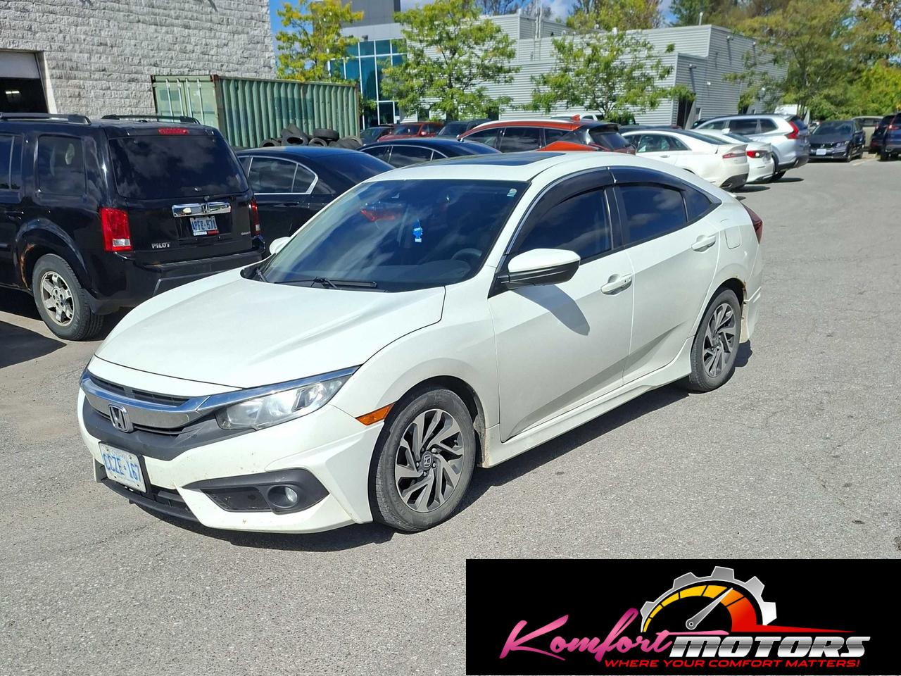 White 2017 Honda Civic Sedan Front-Wheel Drive Continuously Variable Transmission