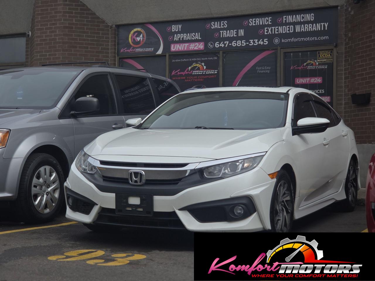 White 2017 Honda Civic Sedan Front-Wheel Drive Continuously Variable Transmission