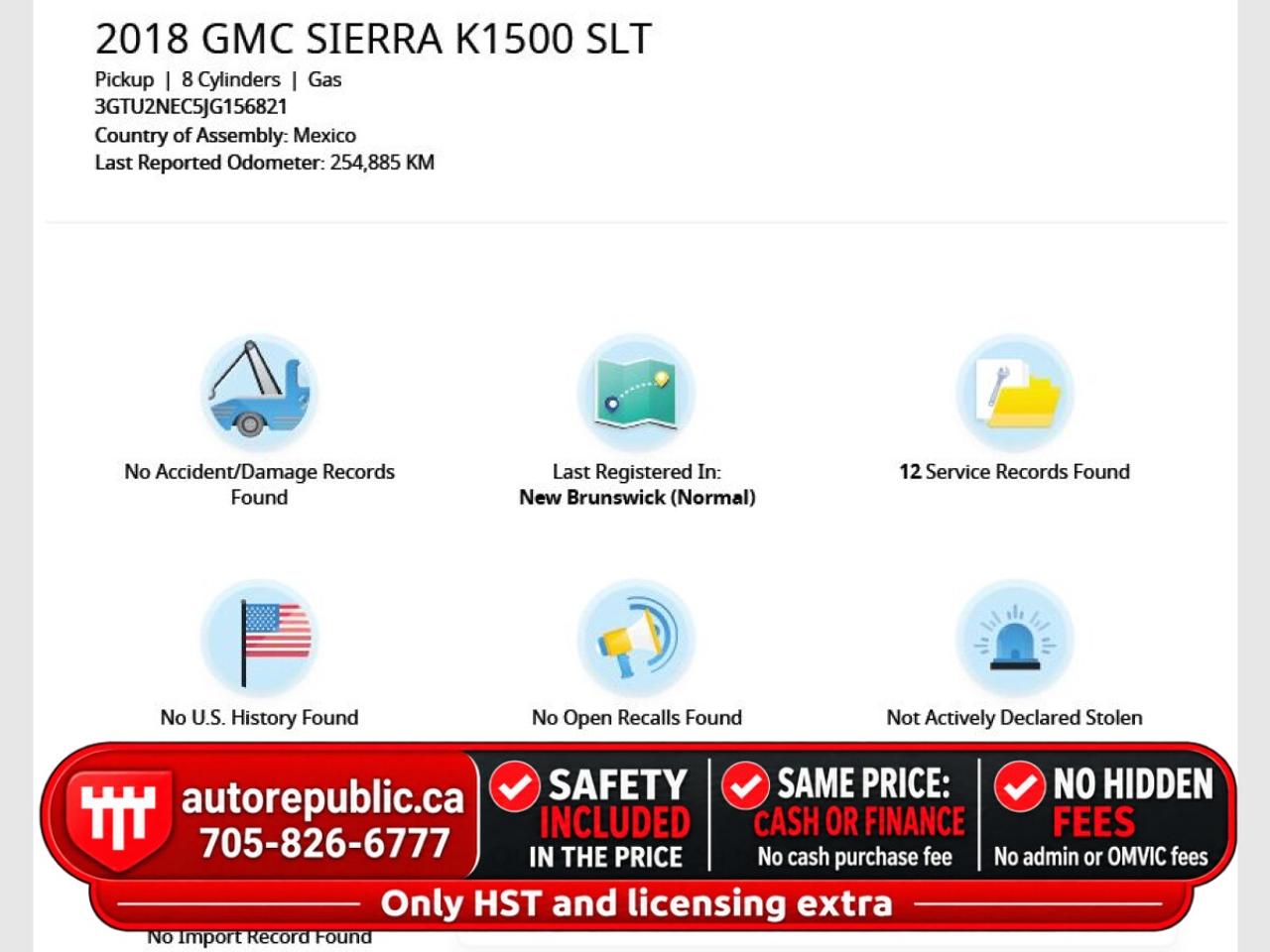 2018 GMC Sierra 1500 SLT Certified Loaded One Owner No Accidents Photo