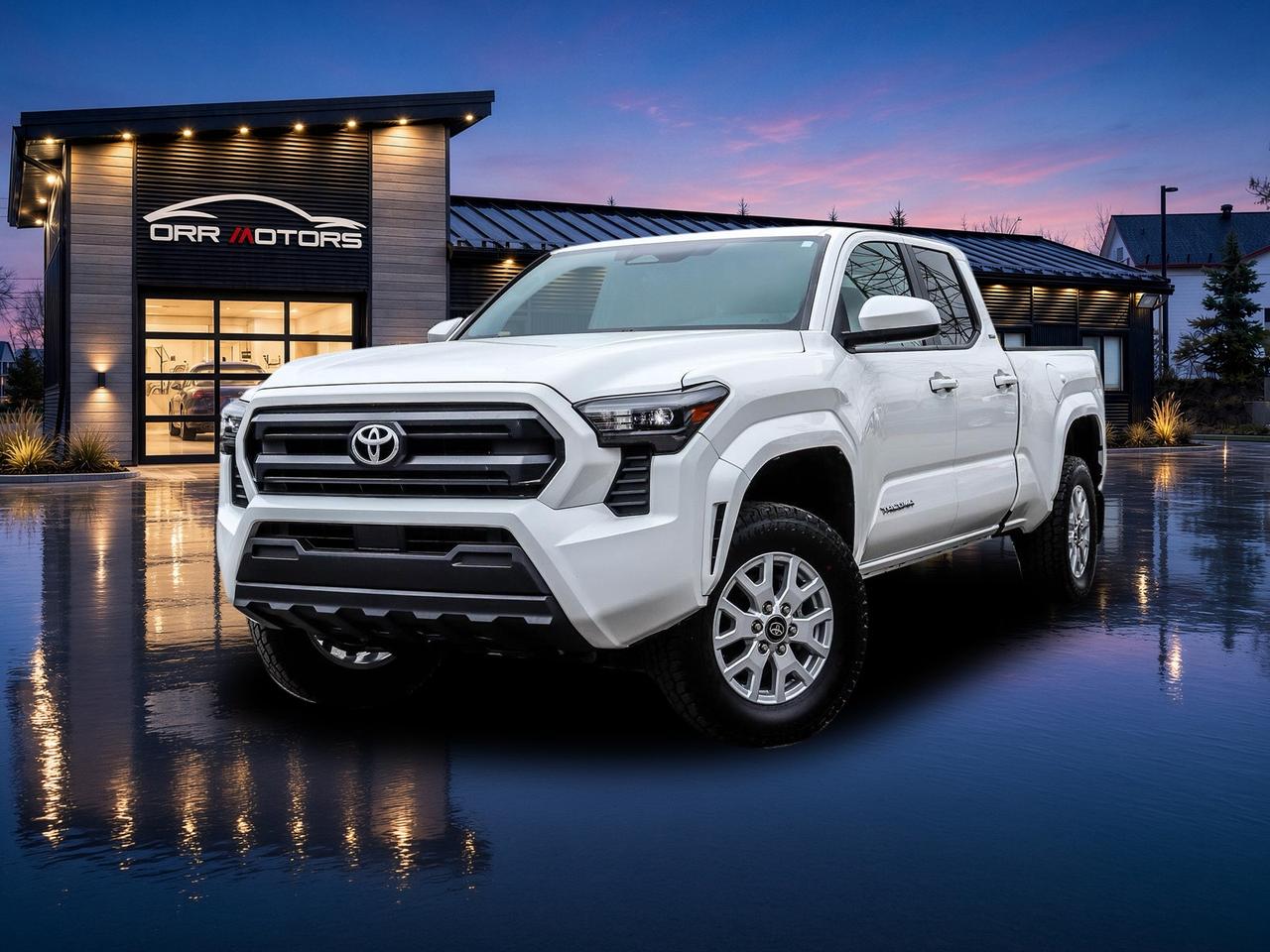 White 2025 Toyota Tacoma Pickup Truck Four-Wheel Drive Automatic