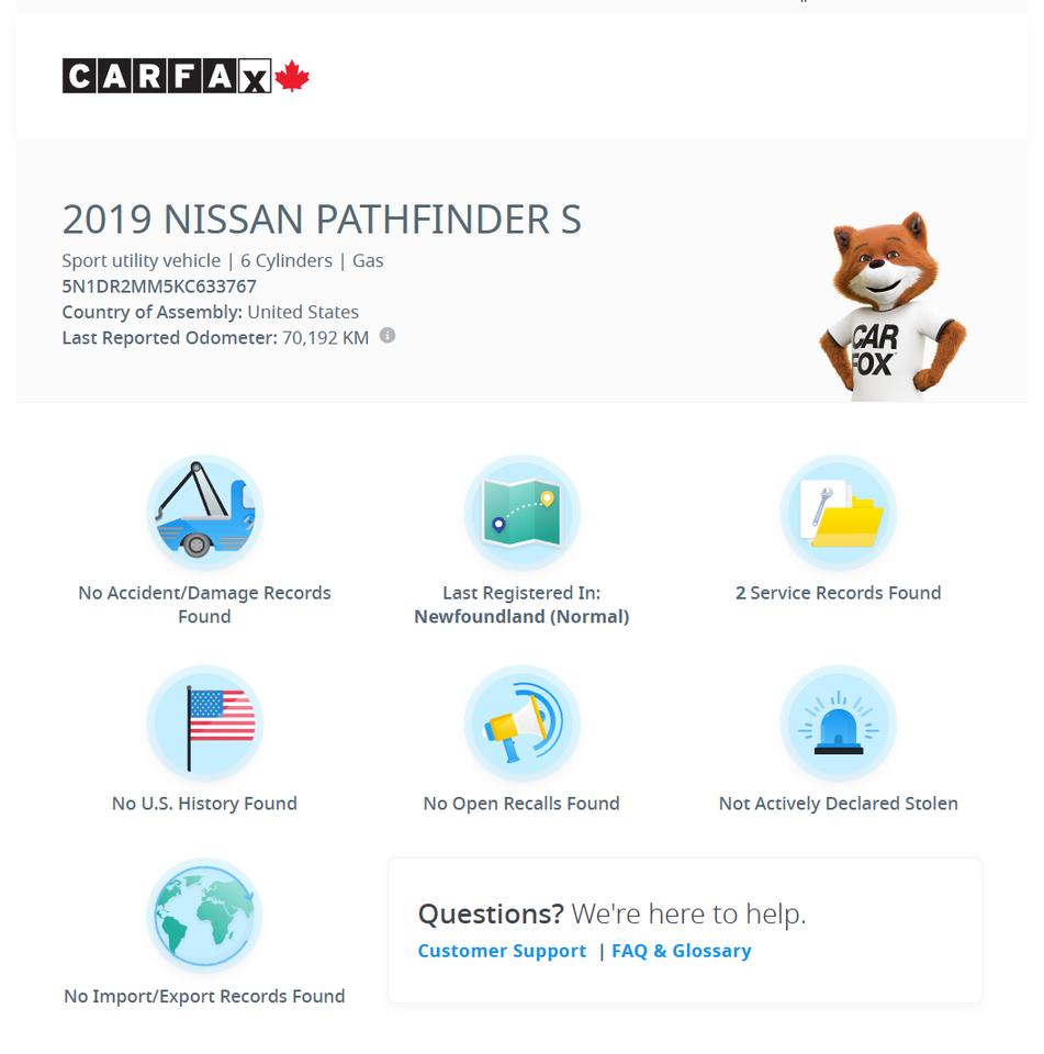 2019 Nissan Pathfinder SV Tech 7 Passenger 4WD+CLEAN CARFAX+GPS Photo