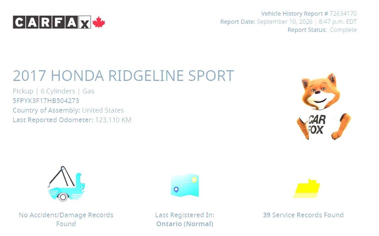 2017 Honda Ridgeline Sport AWD Photo1