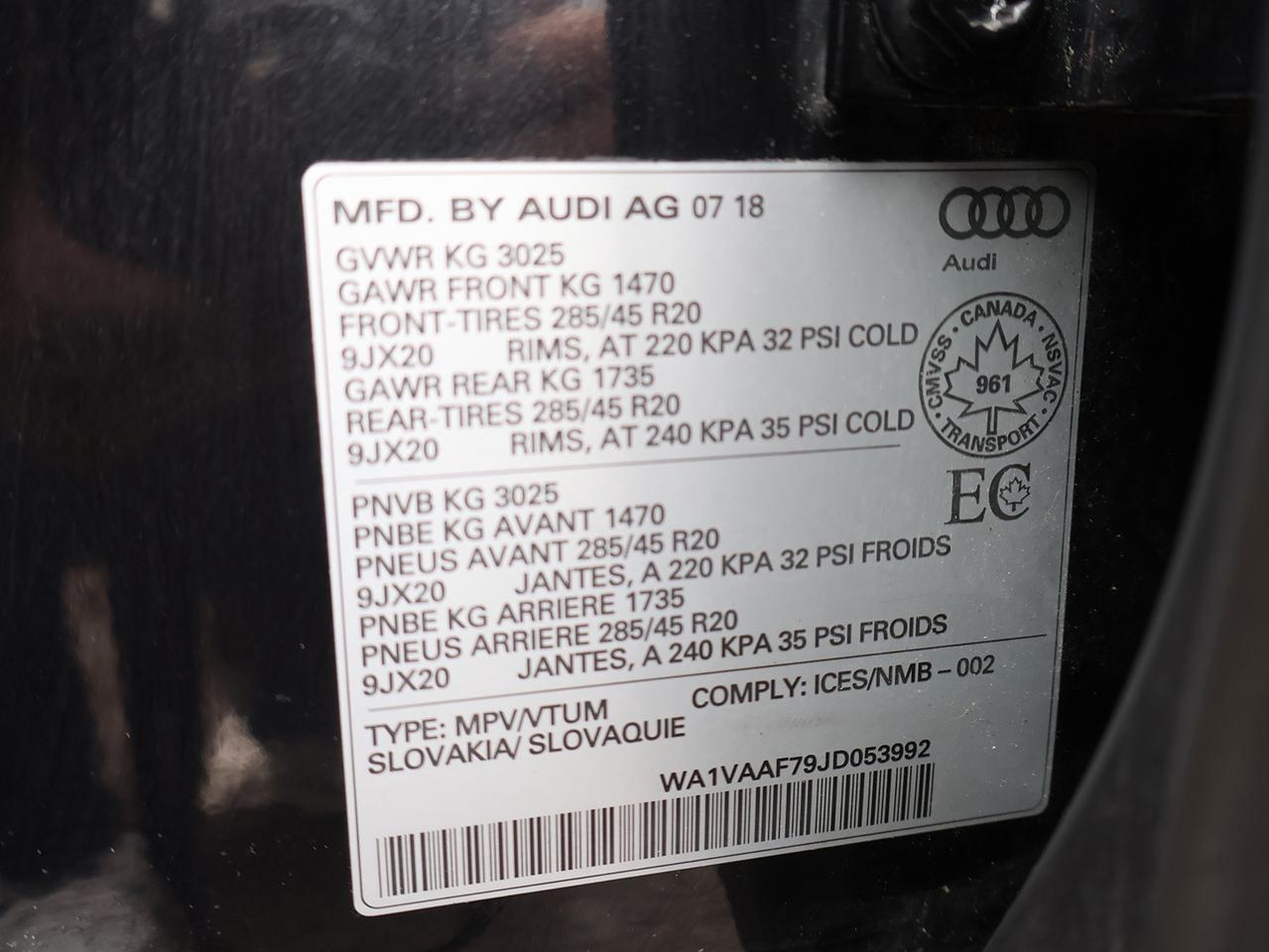 2018 Audi Q7 3.0T TECHNIK TIPTRONIC AWD *AUDI MAINTAIN*7 SEATES* CAMERA NAV BLUETOOTH LEATHER HEATED SEATS PANO ROOF CRUISE ALLOYS Photo