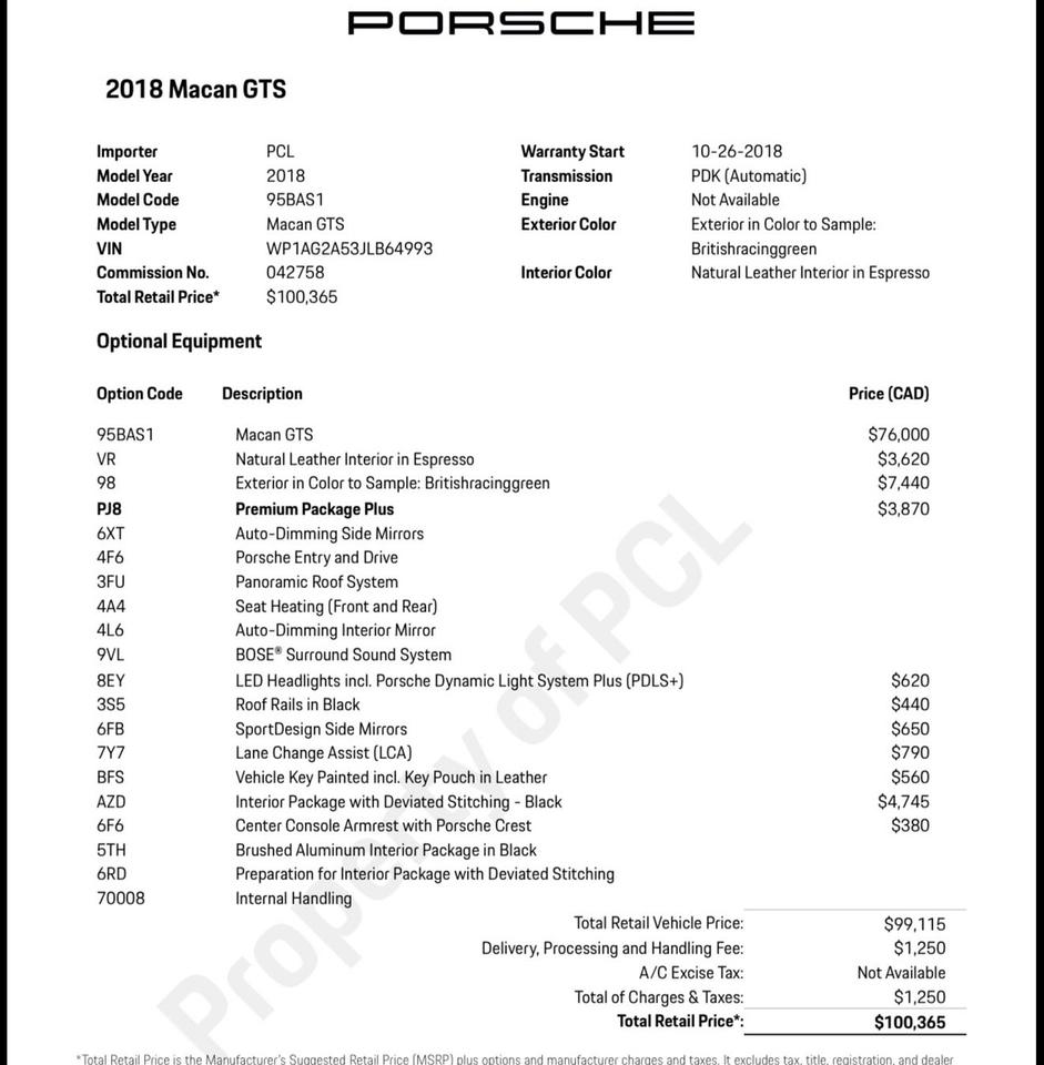 2018 Porsche Macan GTS|PTS IRISH GREEN|PDLS|PSE Photo