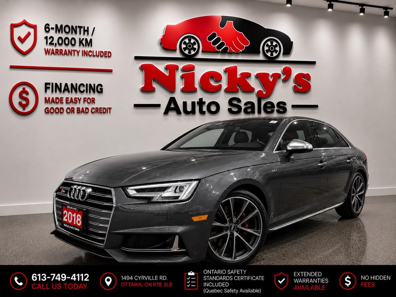 2018 Audi S4 TECHNIK PKG - AWD - NAVI - R.CAM! Photo0
