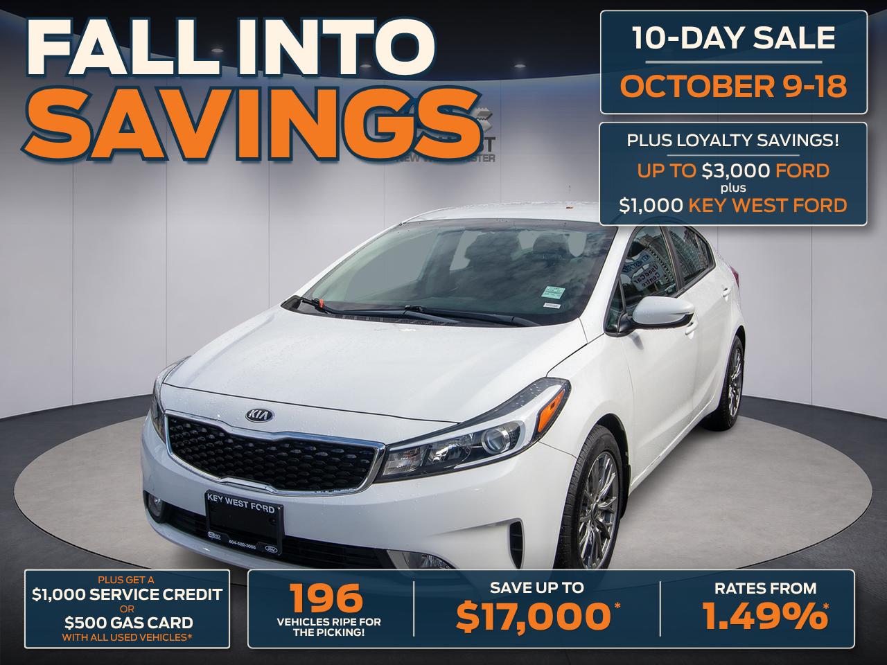 White 2018 Kia Forte Sedan Front-Wheel Drive Automatic
