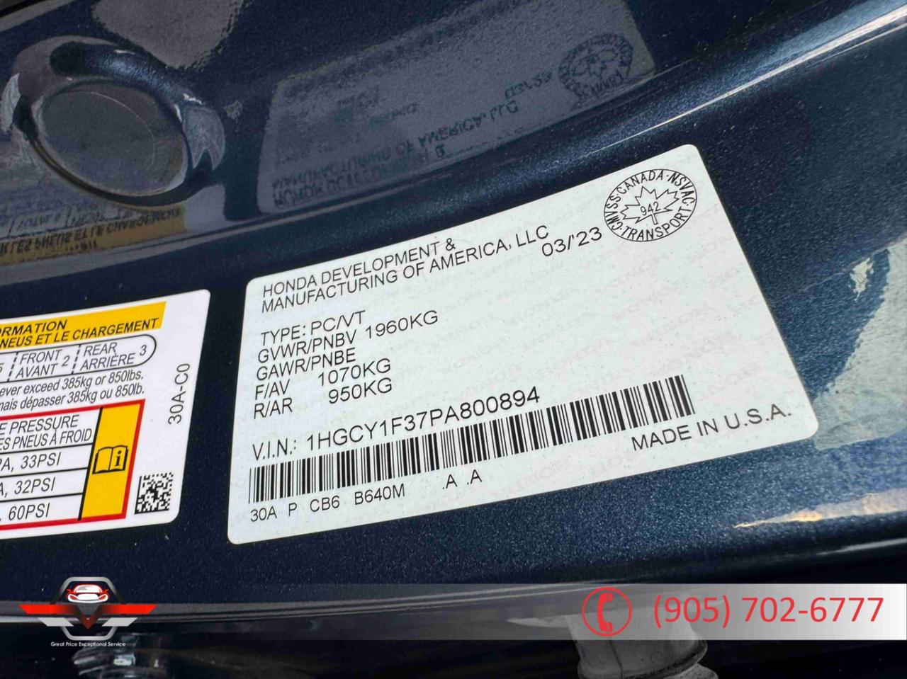 2023 Honda Accord EX CVT Photo