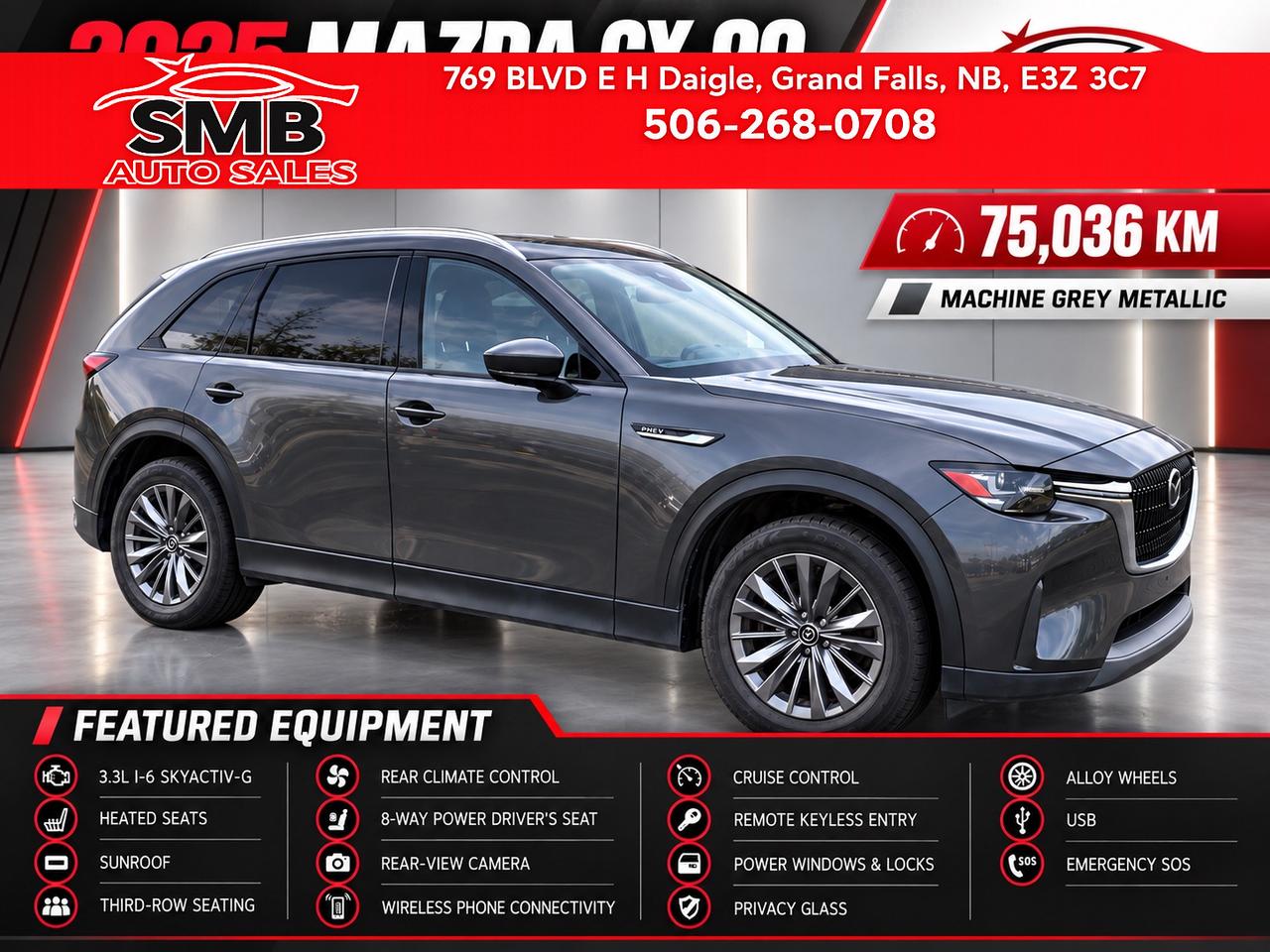 Gray (Machine Grey Metallic) 2025 Mazda CX-90 SUV / Crossover All-Wheel Drive Automatic