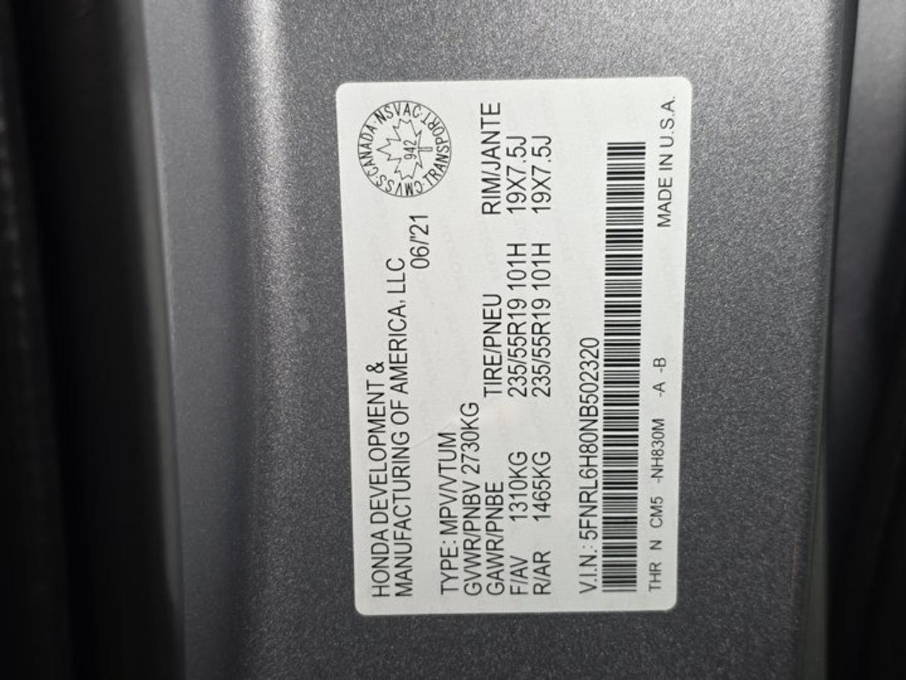 2022 Honda Odyssey Touring Photo