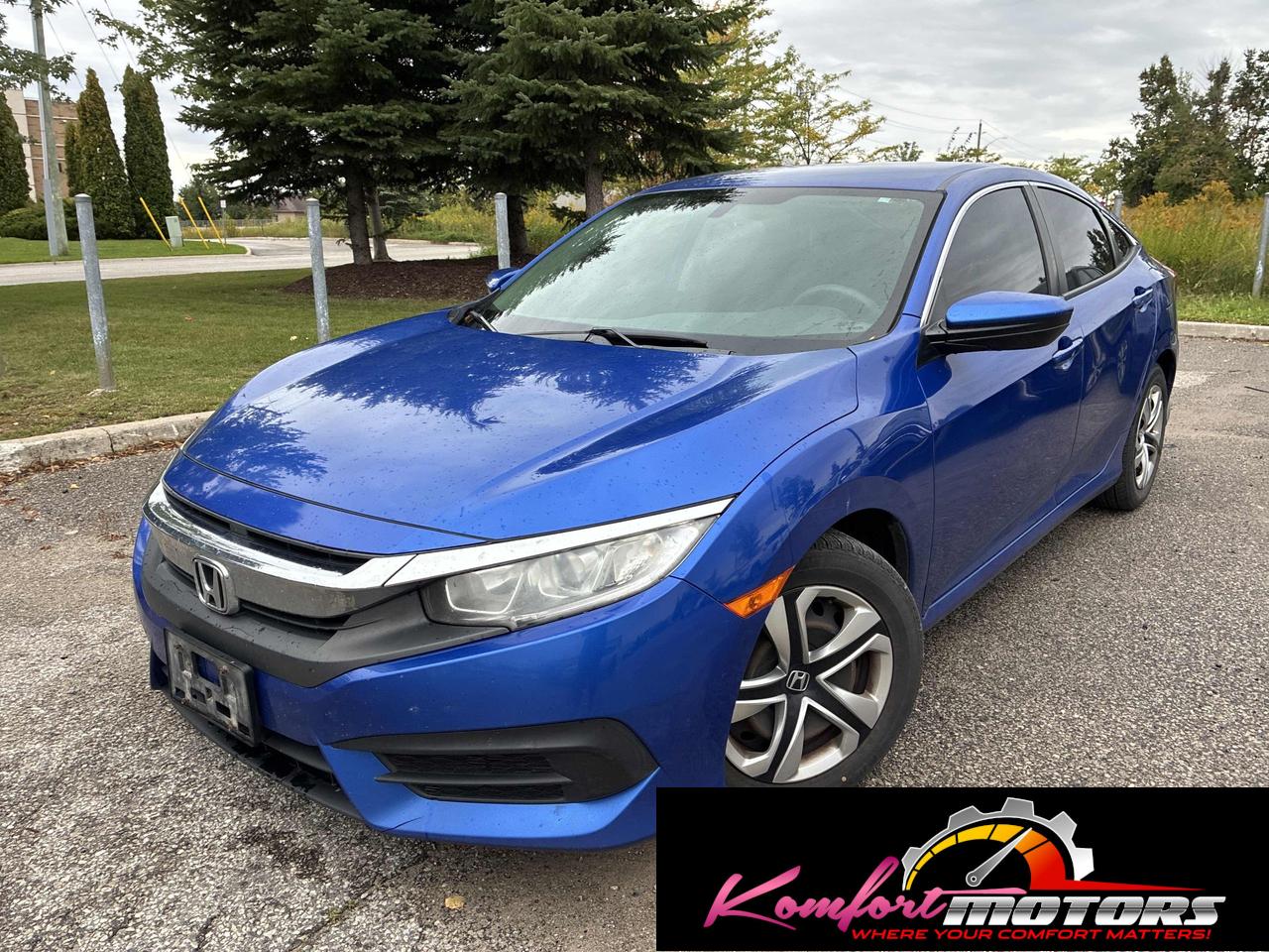 Blue 2016 Honda Civic Sedan Front-Wheel Drive Continuously Variable Transmission