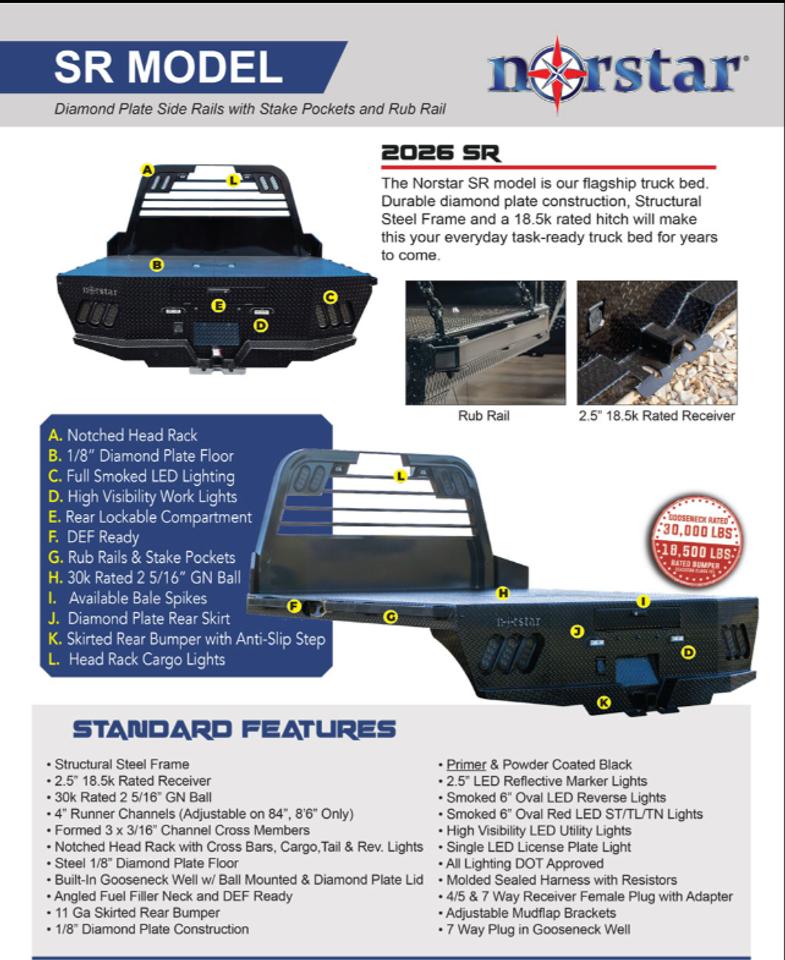 2026 NORSTAR 86X84 DIAM PLATE STEEL FLAT DECK TRUCK BED W/GN 86 X 84 Photo4