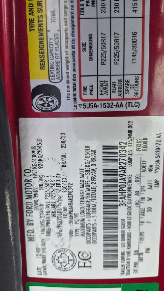 2010 Ford Fusion SEL, AS IS SPECIAL, RUNS GREAT, RUSTY ROCKERS Photo