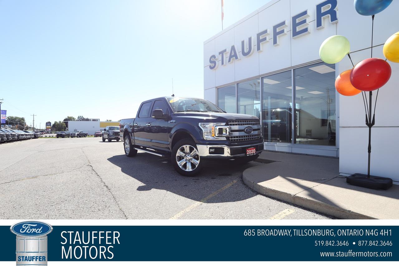 Blue 2020 Ford F-150 Pickup Truck Four-Wheel Drive Automatic