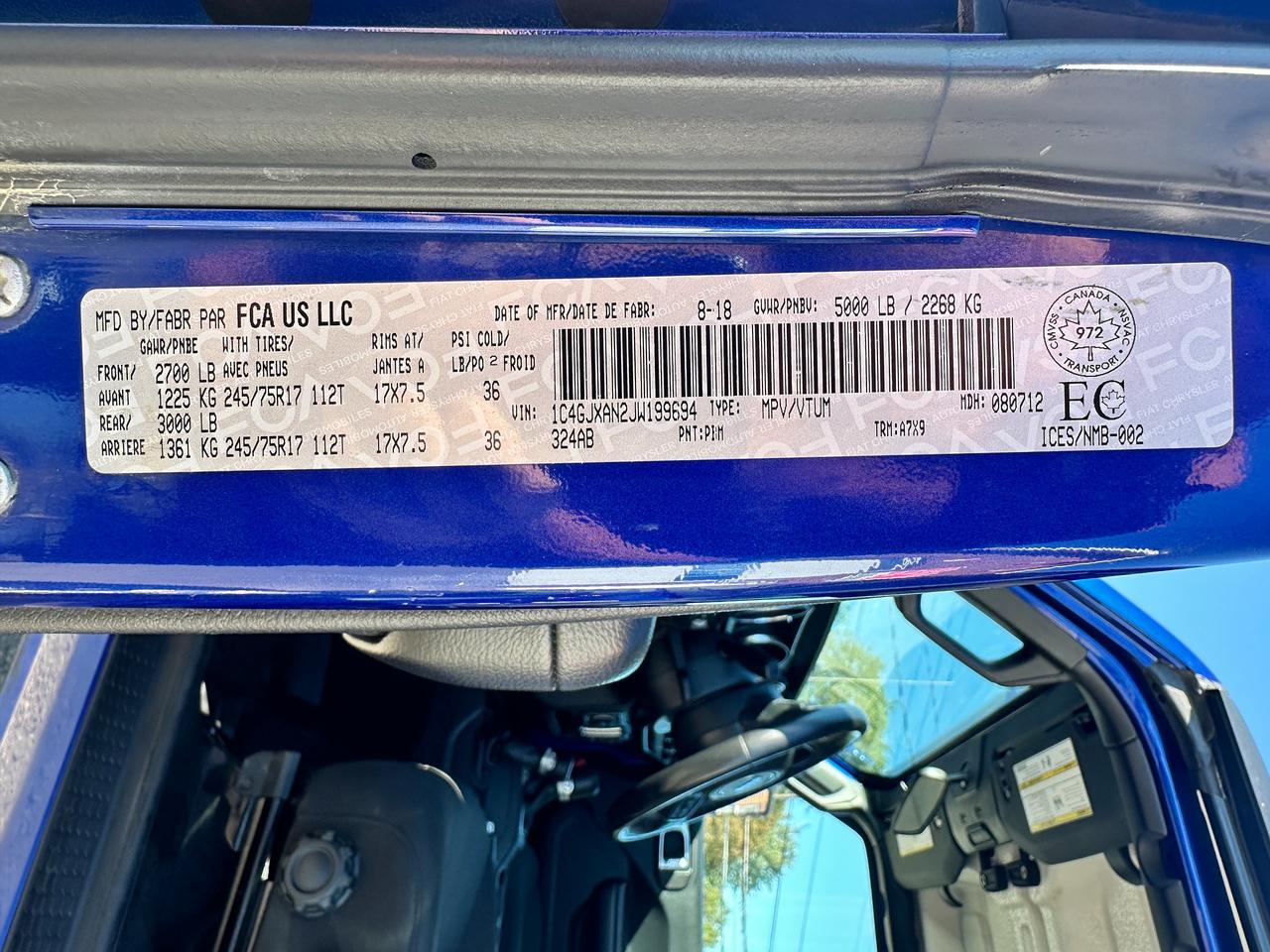 2018 Jeep Wrangler Sport 2-Door Cloth Bluetooth BackupCam HardTop A/C Photo
