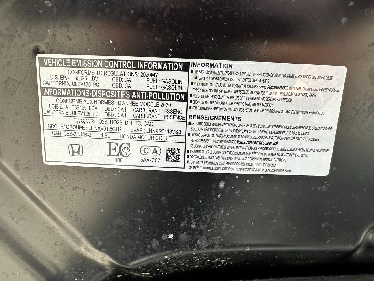 2020 Honda Civic Touring Sunroof Heated Leather SafetyFeatures NAV Photo