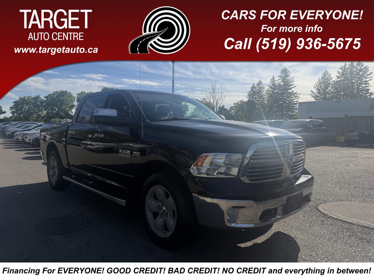 Black 2013 RAM 1500 Pickup Truck Four-Wheel Drive Automatic