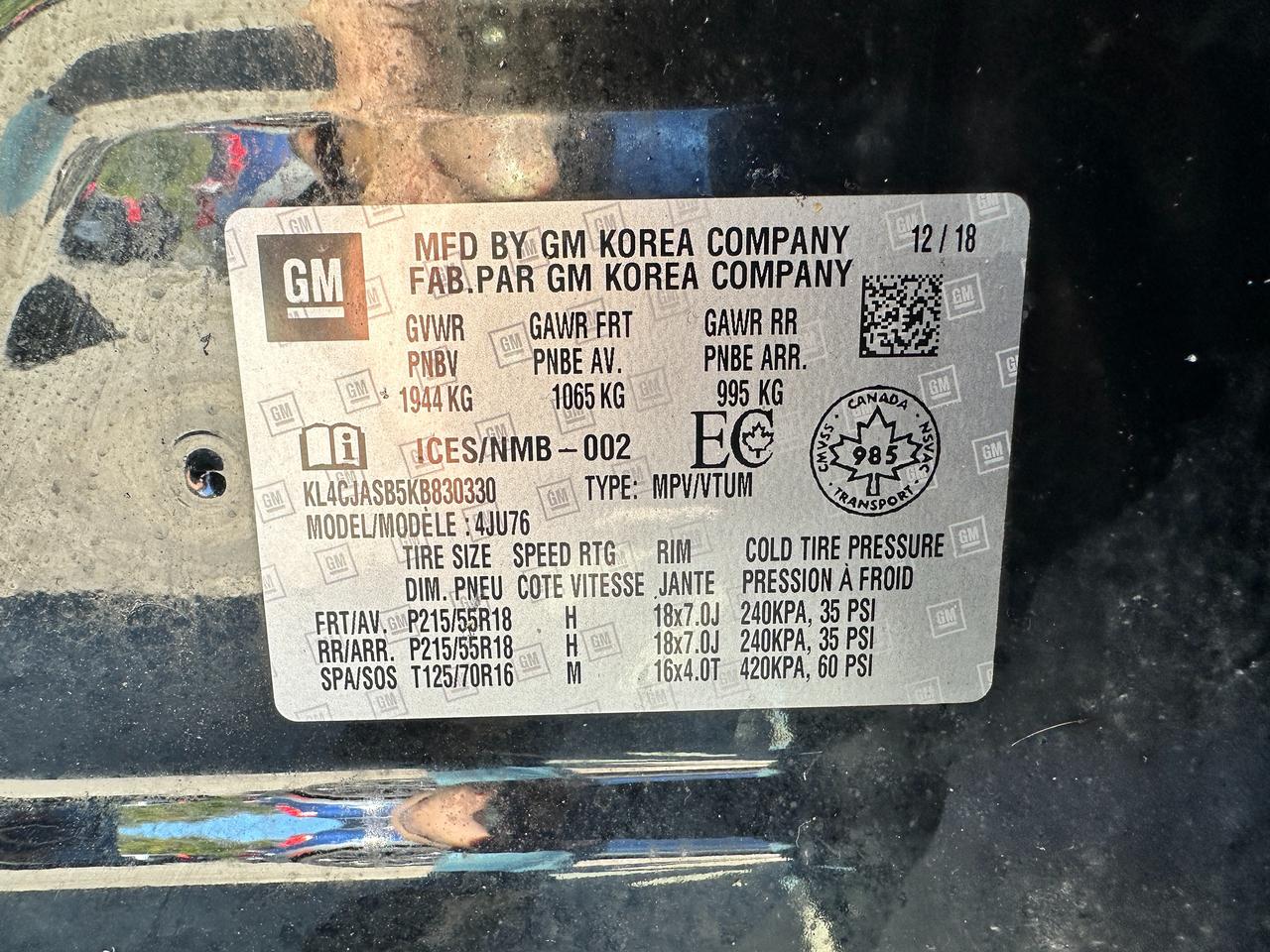 2019 Buick Encore Preferred Cloth RemoteStart FM/XM Bluetooth RvCam Photo