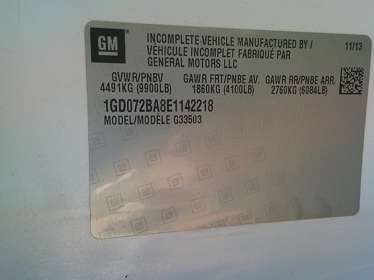 2014 GMC Savana 3500 Van 159" SRW W/RAMP Photo