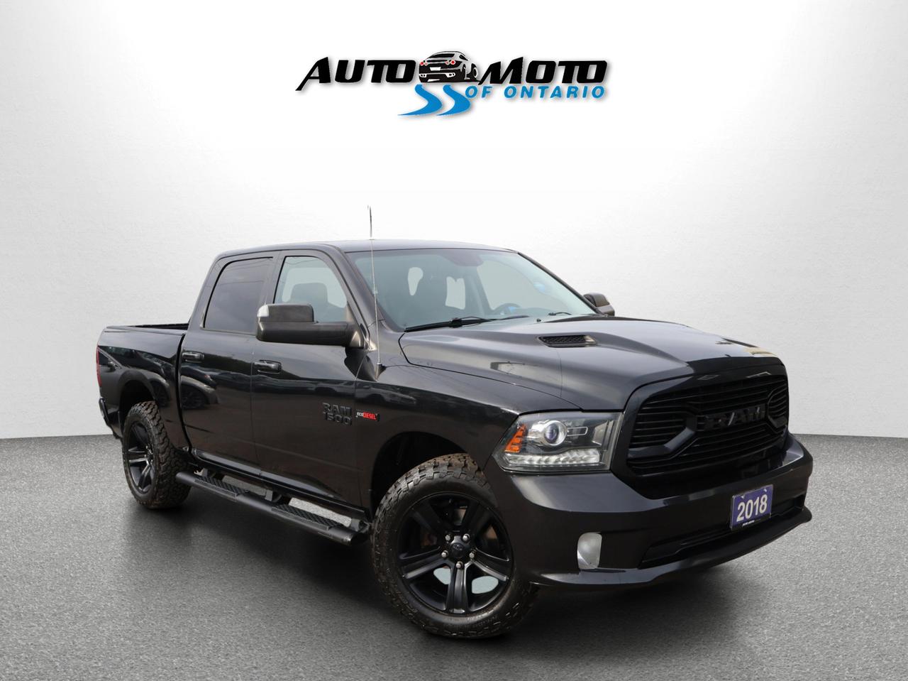 2018 RAM 1500 DIESEL SPORT CREW CAB 4WD CERTIFIED *ACCIDENT FREE*SERVICE RECORDS* CAMERA BLUETOOTH LEATHER HEATED SEATS CRUISE ALLOYS - Photo #1