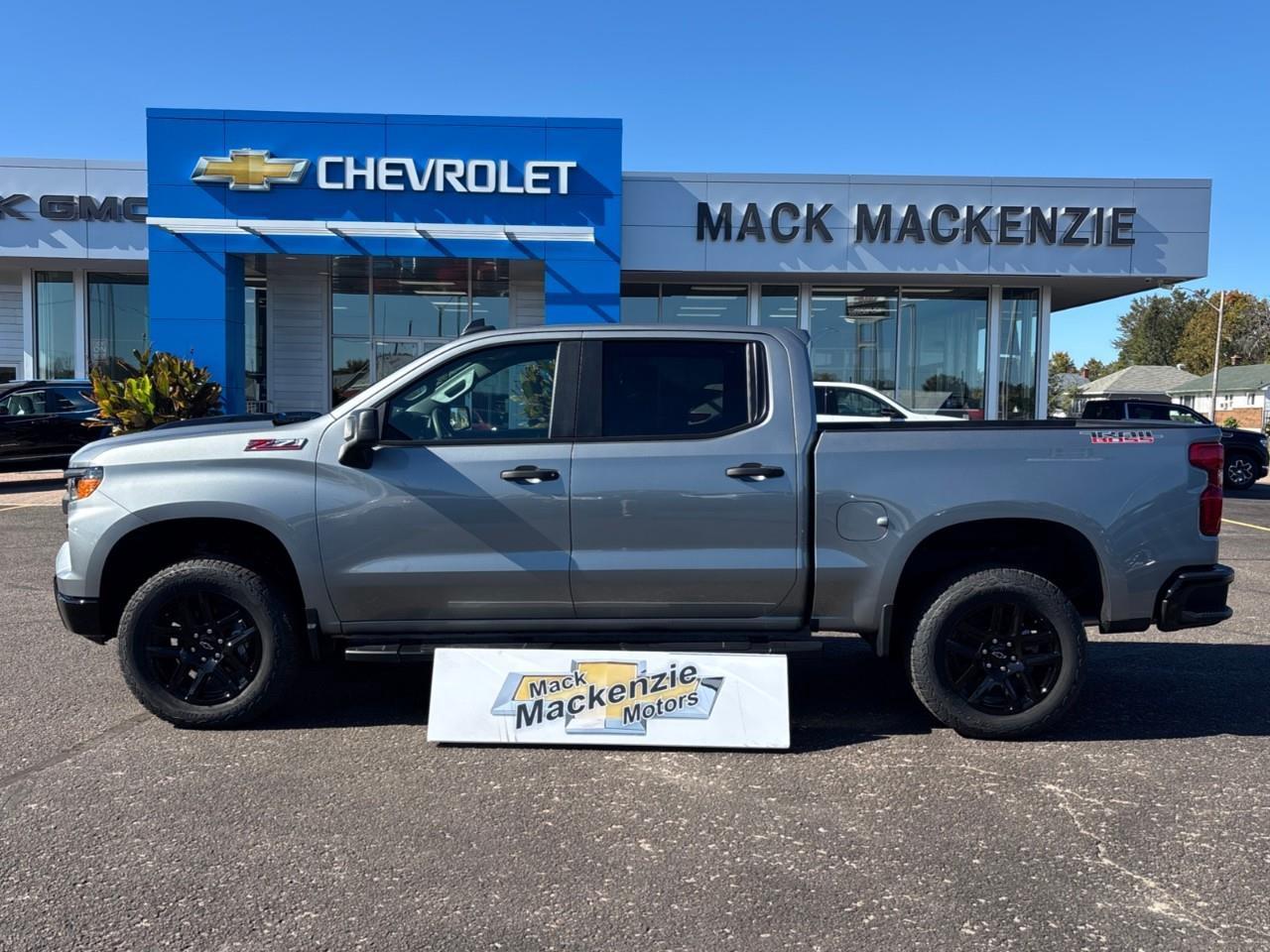 2026 Chevrolet Silverado 1500 Custom Trail Boss New 2026 Gas Powered V8 6 Passenger Crew Cab 4X4 Truck with a 2 Factory Installed Lift, Push Button Start with Remote Vehicle Start and a 7 Diagonal Touchscreen Radio with Wireless Apple CarPlay and W Photo