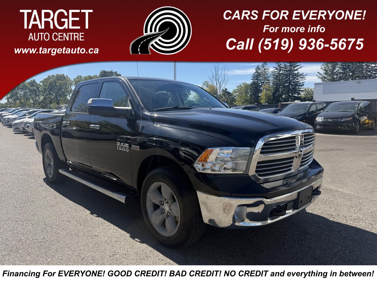 Black 2013 RAM 1500 Pickup Truck Four-Wheel Drive Automatic