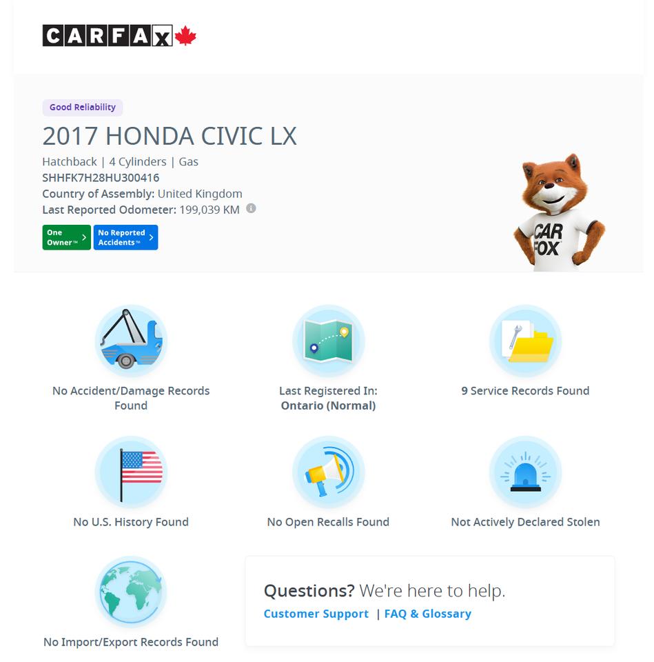 2017 Honda Civic LX+ONE OWNER+CLEAN CARFAX+SUPER CLEAN Photo
