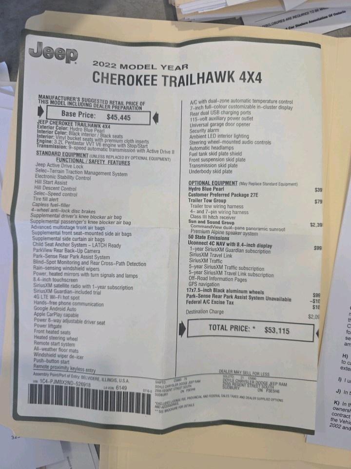 2022 Jeep Cherokee Trailhawk trailhawk Photo