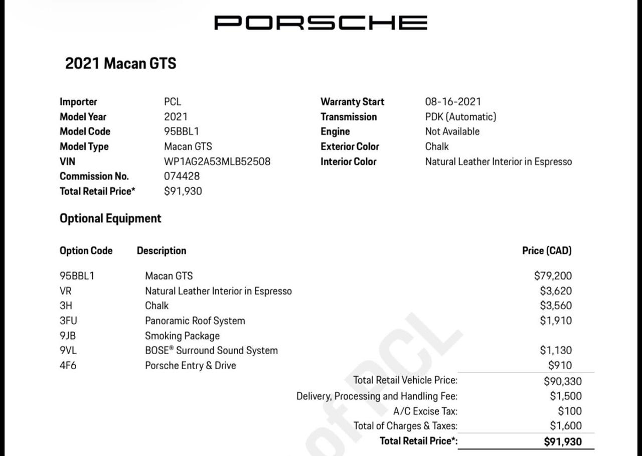 2021 Porsche Macan GTS|UNDER PORSCHE EXTENDED WARRANTY Photo