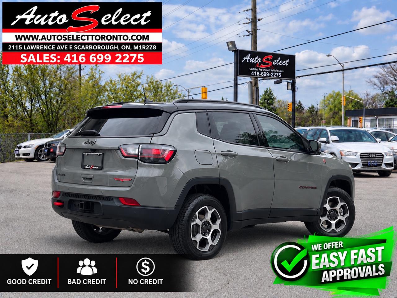 2022 Jeep Compass Trailhawk Elite - 4x4 - Apple Carplay - Leather - Clean CP Photo3