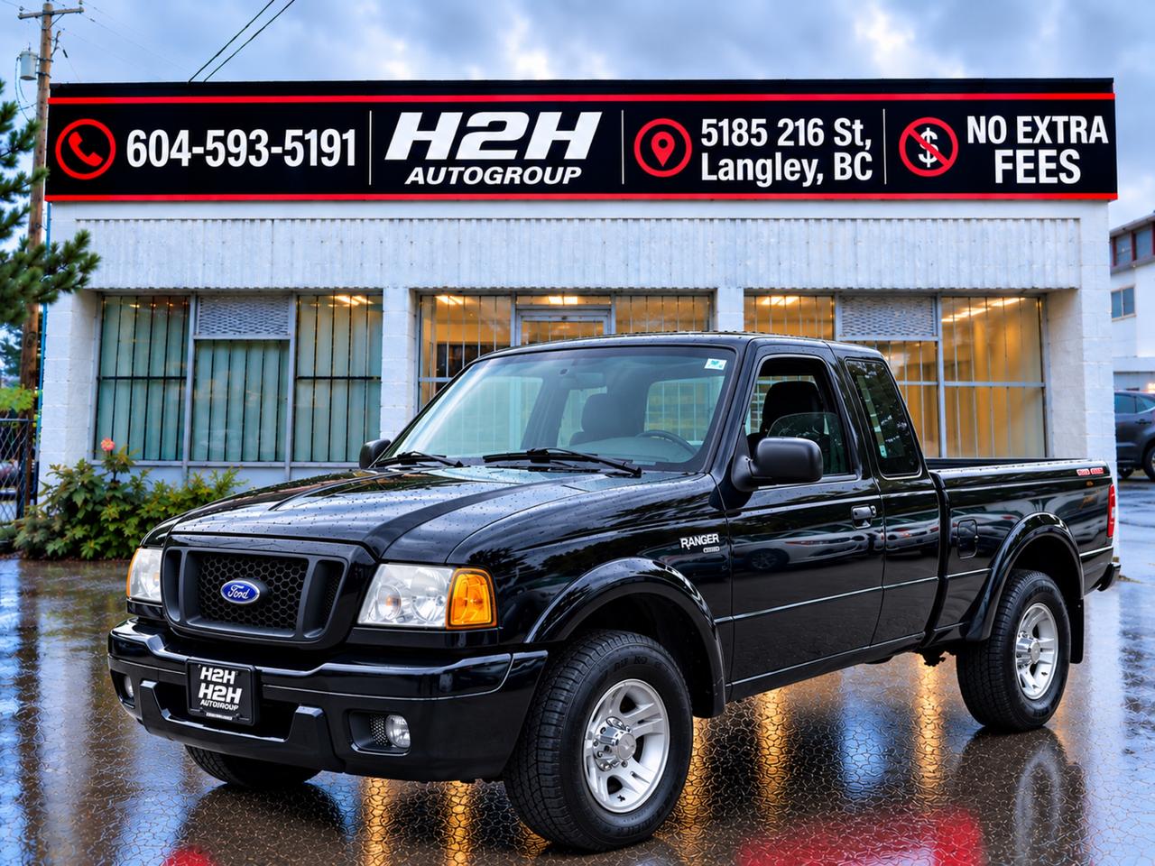 Black 2004 Ford Ranger Pickup Truck Rear-Wheel Drive Automatic