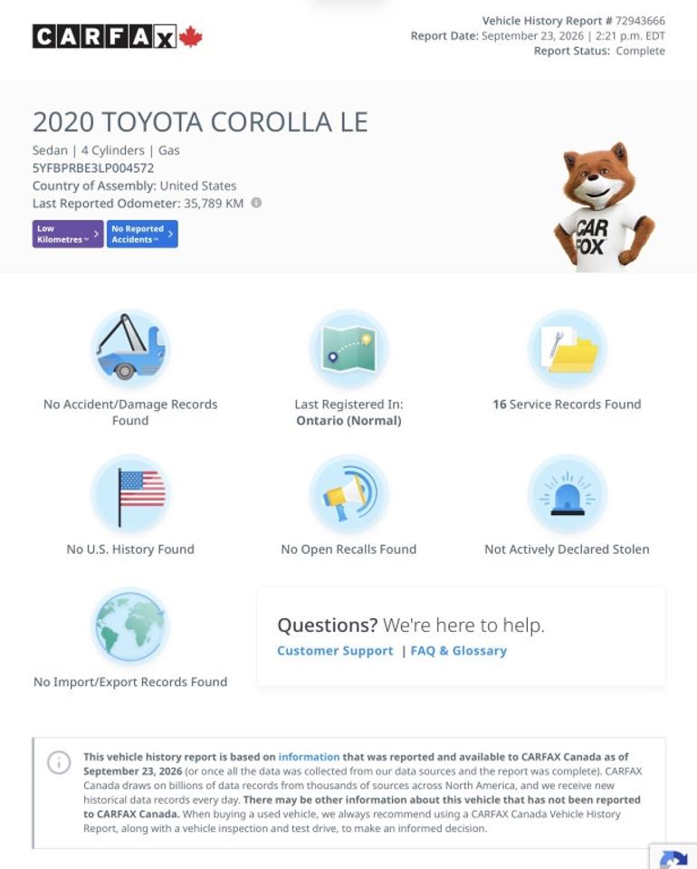 2020 Toyota Corolla XLE FWD Photo5
