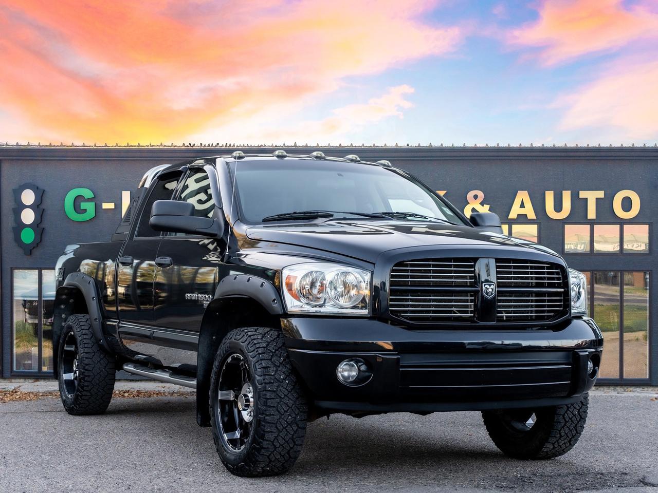 Black 2007 Dodge RAM 1500 Pickup Truck Four-Wheel Drive Automatic