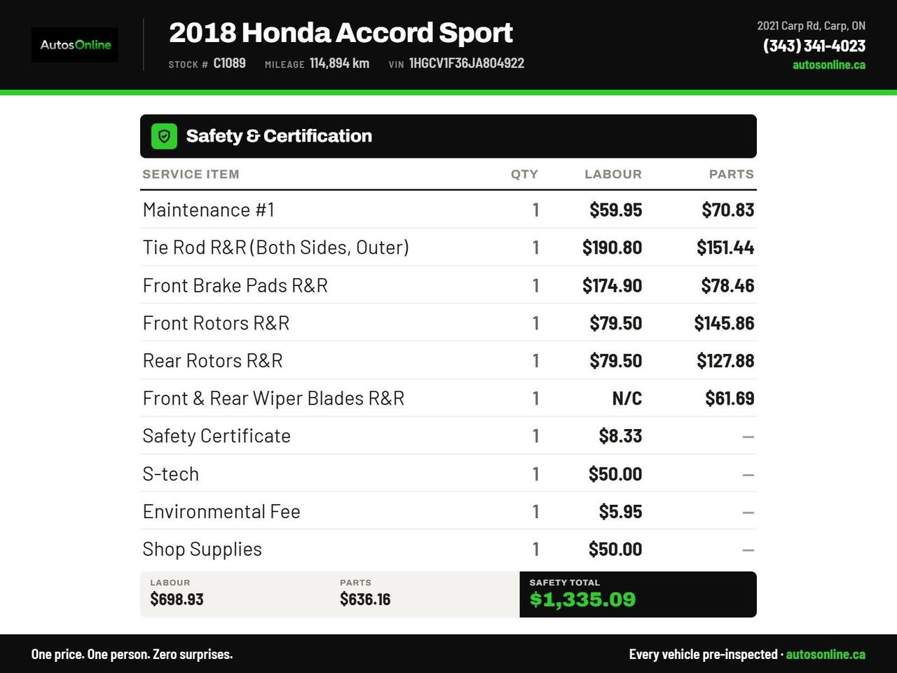 2018 Honda Accord Sedan Sport-DRIVE ASSIST-SUNROOF-HEATED SEATS- Photo