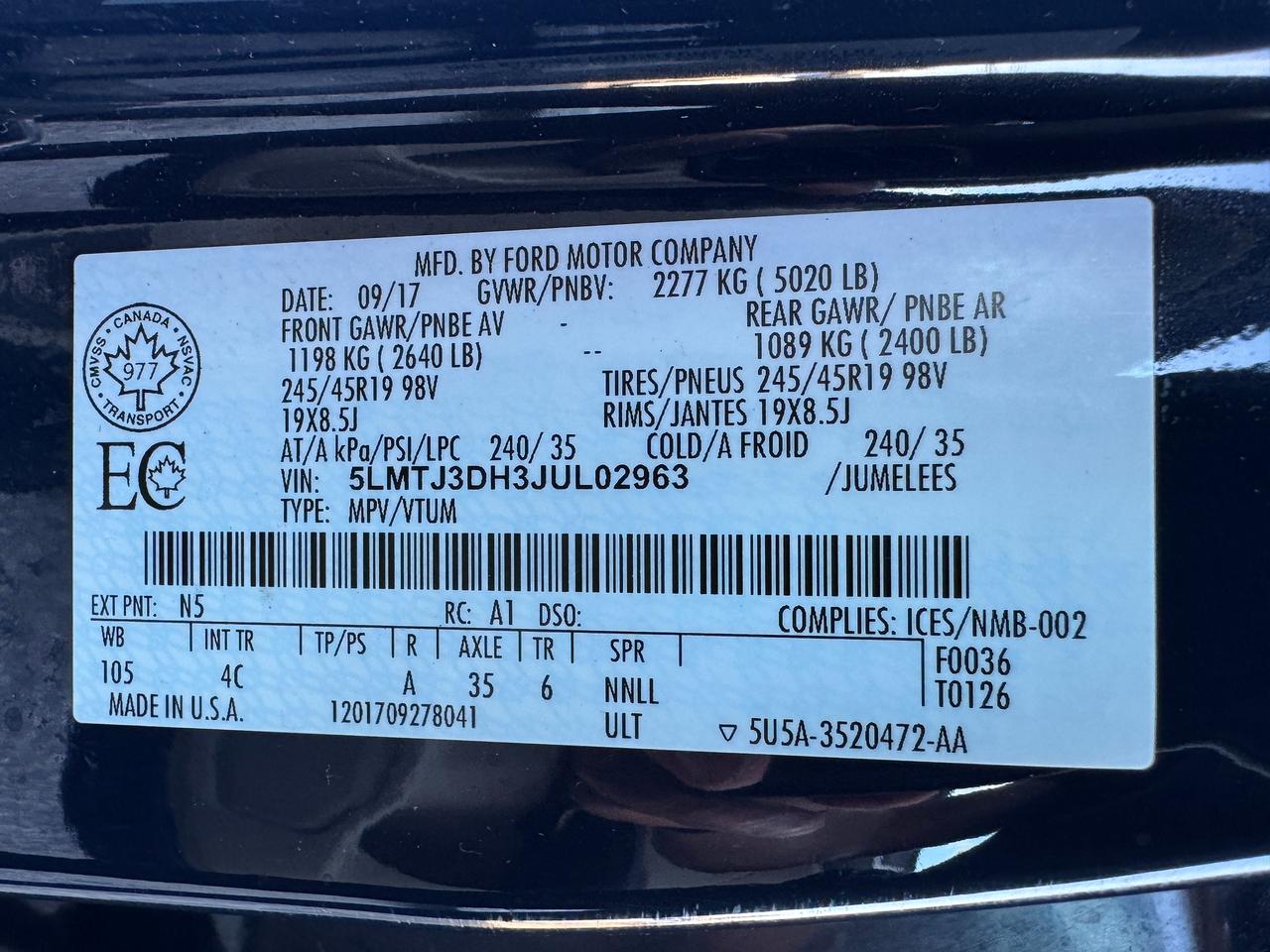 2018 Lincoln MKC AWD Reserve+CLEAN CARFAX+Service Records Since New Photo