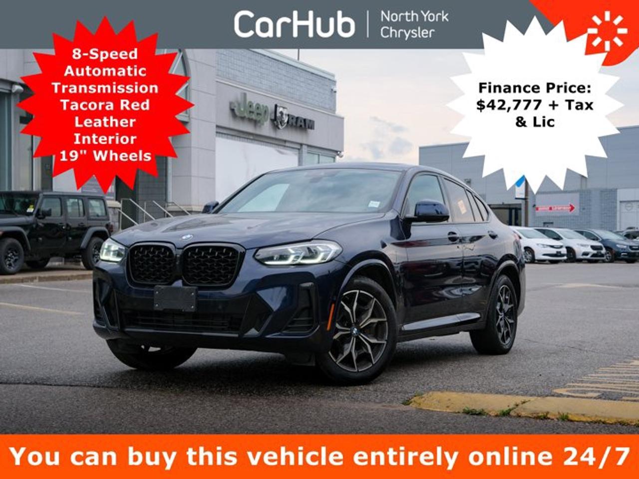 2023 BMW X4 xDrive30i 8-Speed Automatic Transmission Tacora Red Leather Interior 19" Wheels Heated Front Seats Photo0