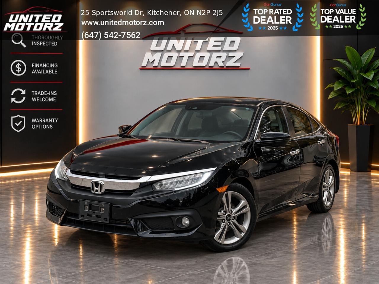 2016 Honda Civic CVT Touring FWD 1.5L~SAFETY CERTIFIED~ Photo0