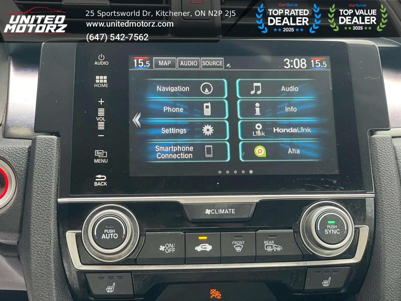 2016 Honda Civic CVT Touring FWD 1.5L~SAFETY CERTIFIED~ Photo