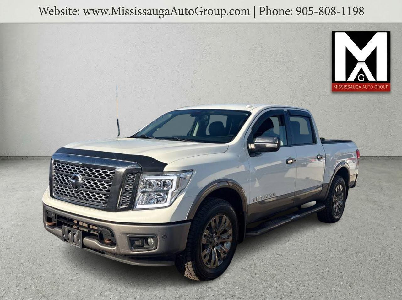 White 2018 Nissan Titan Pickup Truck Four-Wheel Drive Automatic