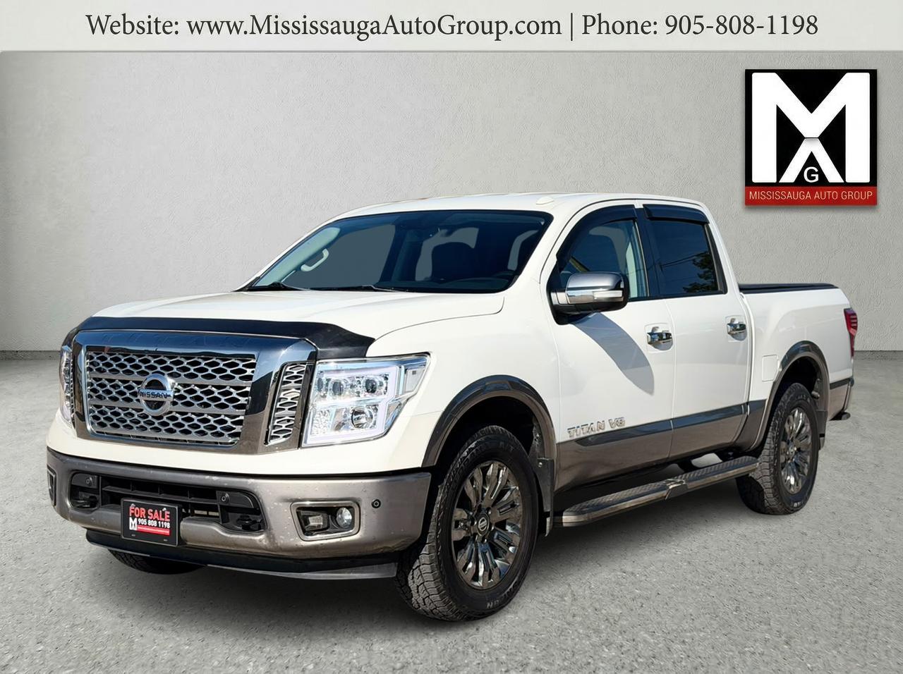 White 2018 Nissan Titan Pickup Truck Four-Wheel Drive Automatic