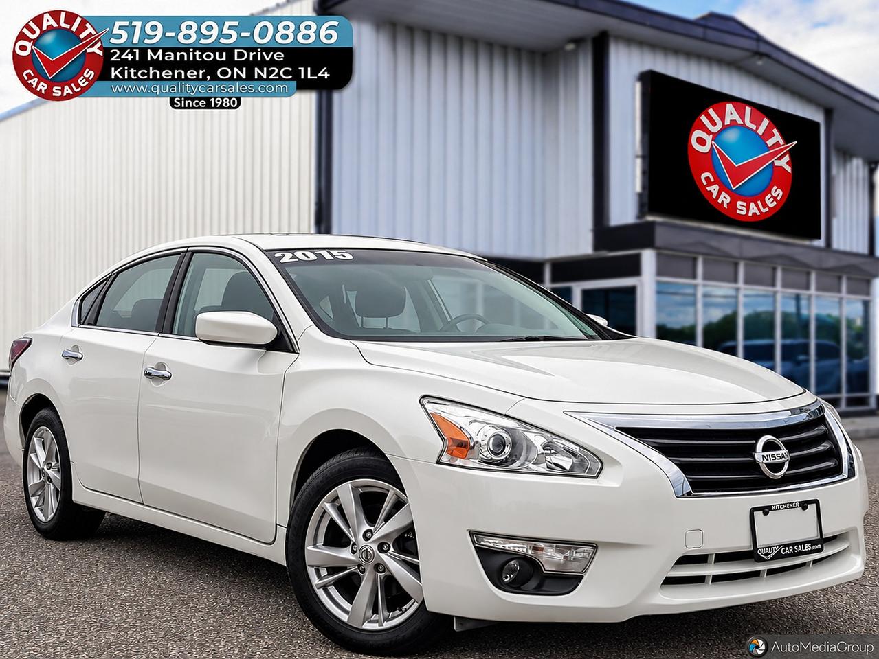 White 2015 Nissan Altima Sedan Front-Wheel Drive Automatic