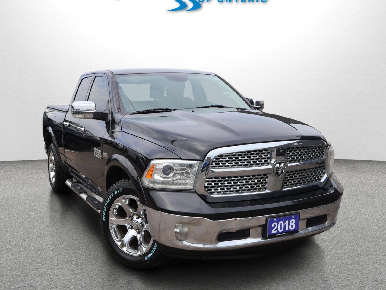 2018 RAM 1500 HIMI LARAMIE 4WD CERTIFIED CAMERA BLUETOOTH LEATHER HEATED SEATS CRUISE ALLOYS - Photo #1