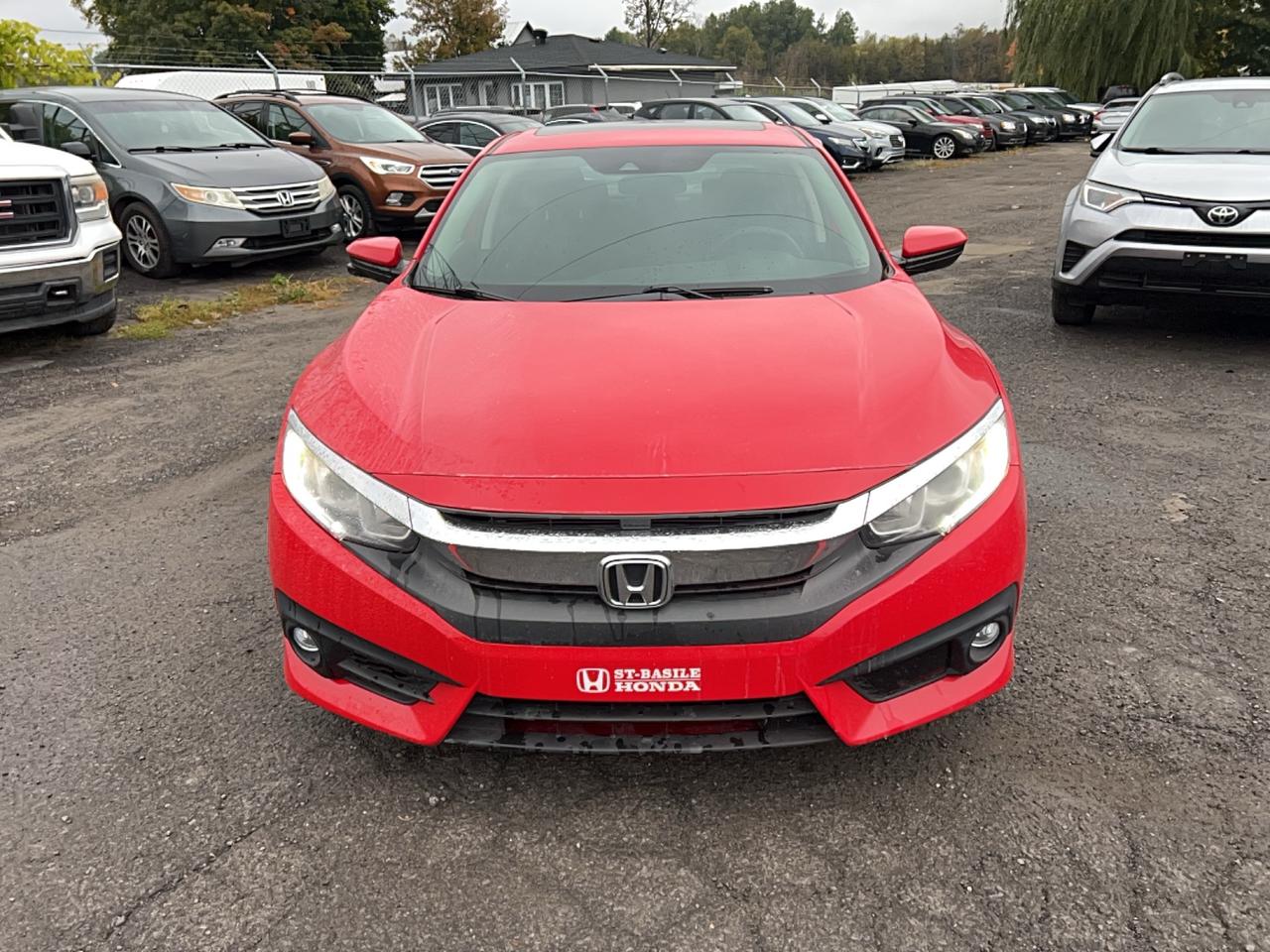 Red 2017 Honda Civic Sedan Front-Wheel Drive Continuously Variable Transmission