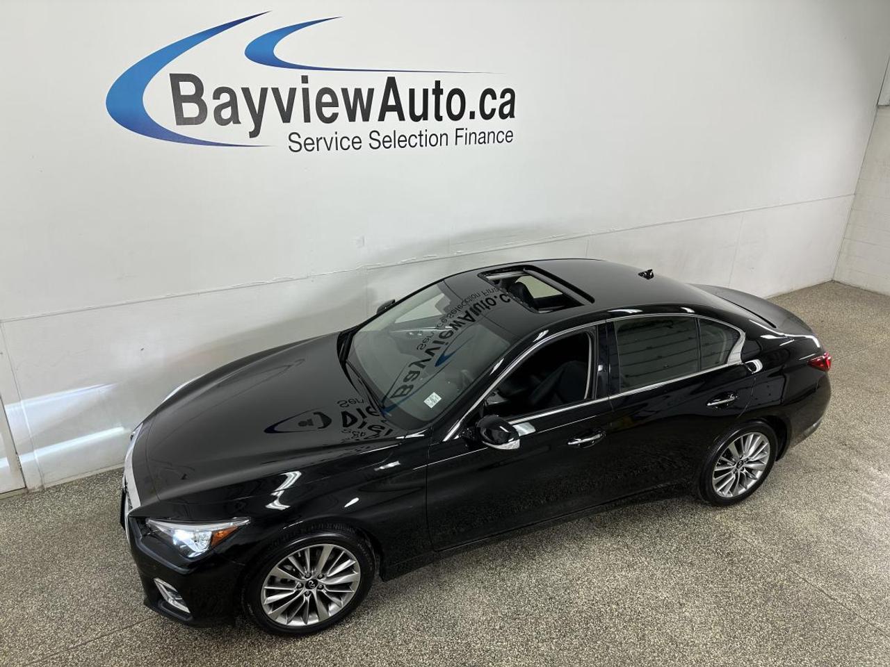 2024 Infiniti Q50 Luxe LUXURY/AWD/BLACK LEATHER/SUNROOF/30KM/OFF INFINITI LEASE! Photo0