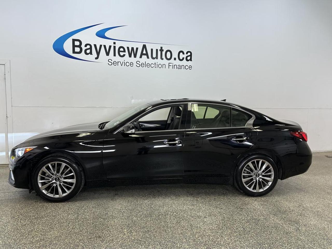 2024 Infiniti Q50 Luxe LUXURY/AWD/BLACK LEATHER/SUNROOF/30KM/OFF INFINITI LEASE! Photo