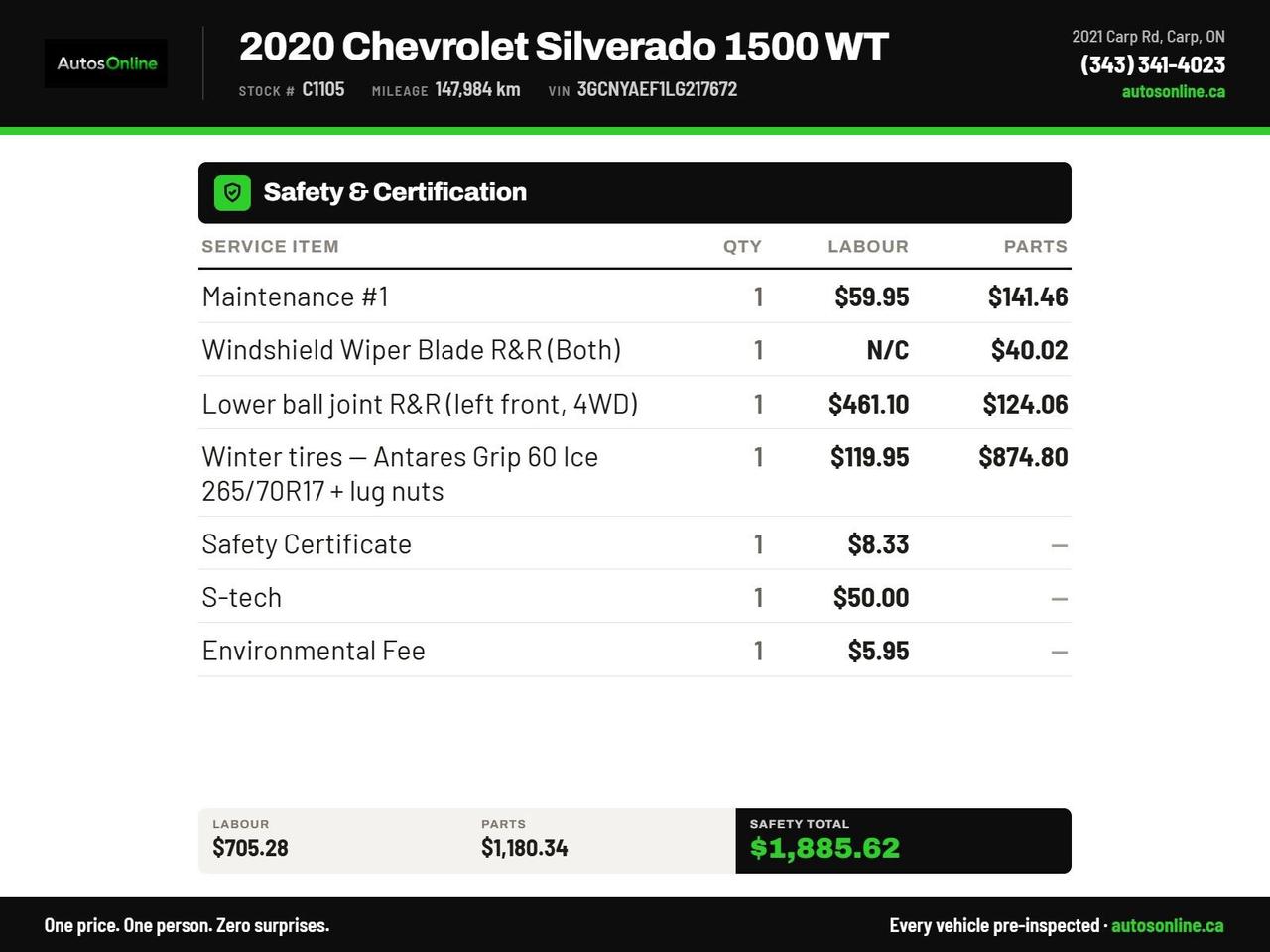 2020 Chevrolet Silverado 1500 4X4-5.3 V8-8ft bed -Alloys-One owner Photo