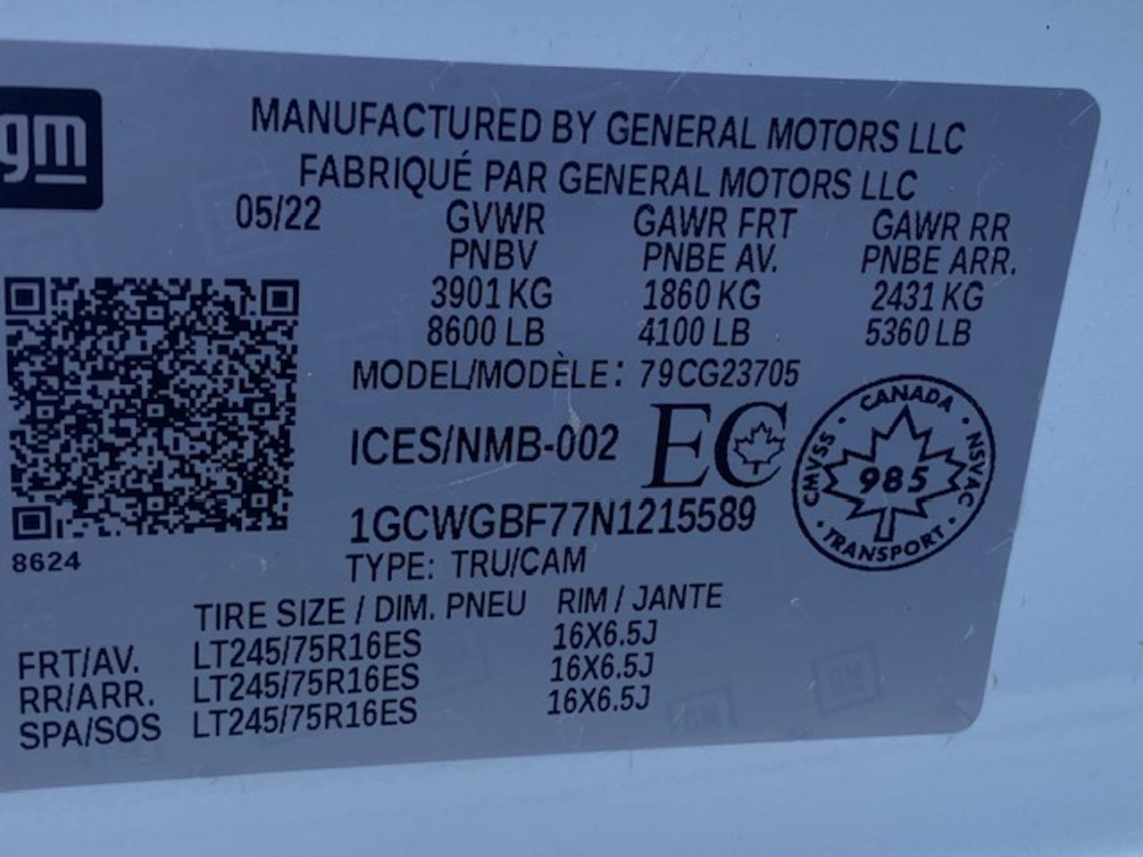 2022 Chevrolet Express Cargo Van TRY B 4 YOU BUY - ATC REFRIGERATED VAN W/ STANDBY Photo