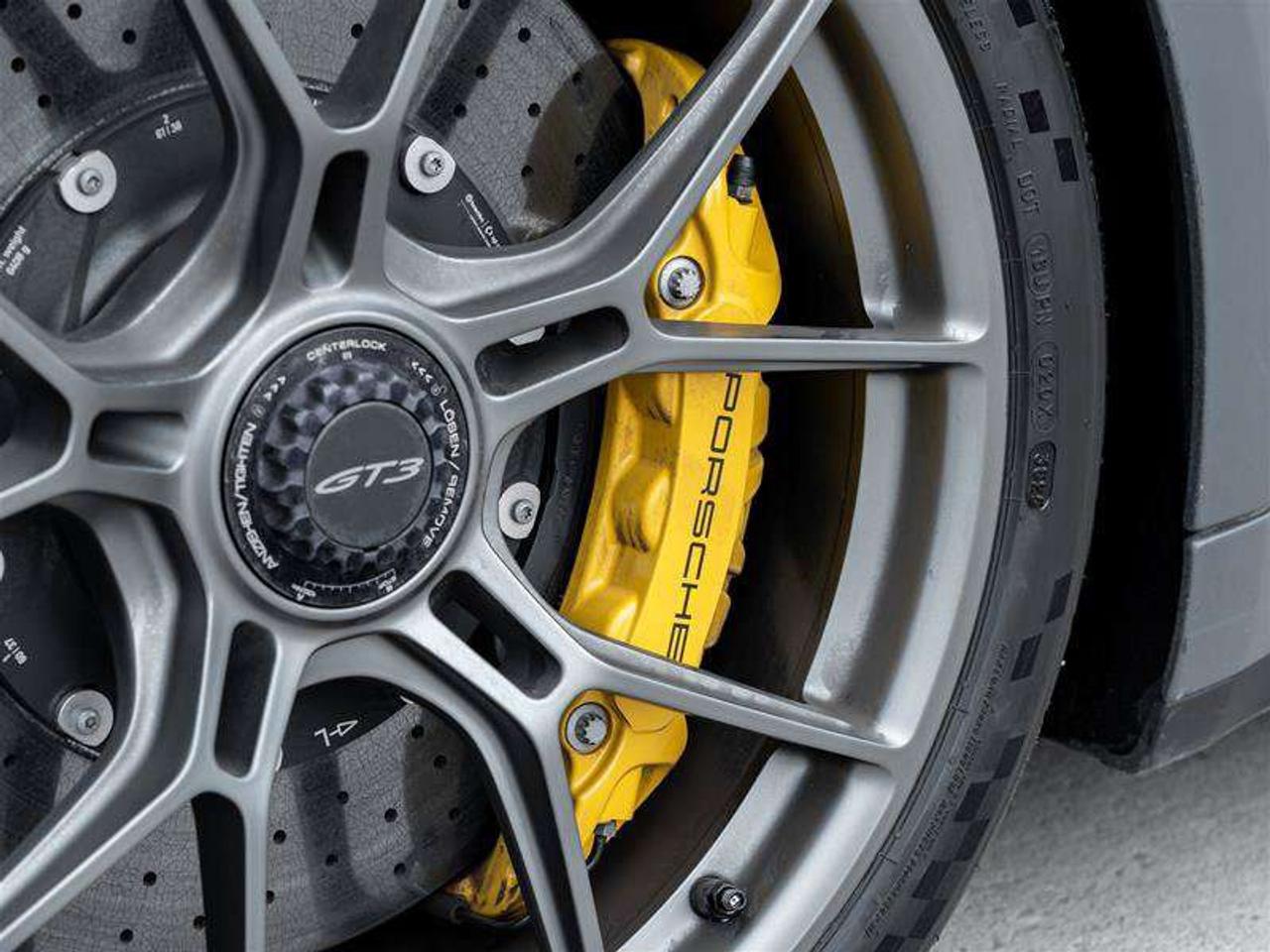 2025 Porsche 911 GT3 Coupe Weissach Pkg Porsche Ceramic Composite Brakes (PCCB) with Calipers in Yellow  Folding Ligh Photo